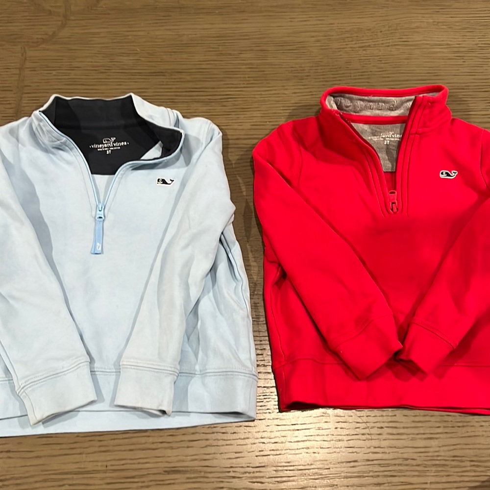 3T Vineyard Vines Quarter Zip. Price includes both shirts.